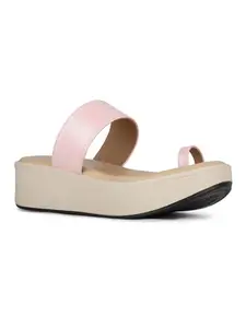 Inc.5 Womens Peach Casual Round Toe Solid Sandals