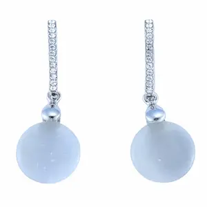 Reet & Riwaz's Exquisite Silver Plated Moonstone Drop Earrings | Korean Earrings for Girls & Womens. fashion earrings for women stylish silver.Artificial earrings, fashion earrings, Luxury earrings.