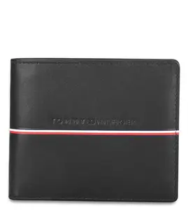 Tommy Hilfiger Sirmione Leather Global Coin Wallet for Men - Black, 4 Card Slots