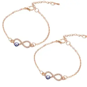 Pack of 2 Evil Eye Infinity Bracelet For women and Girls