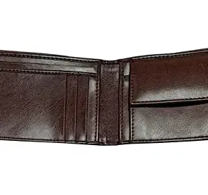 GS.ESHIKA Gents Wallet Leatherette for Men with Coin Pocket Multicolor Brown