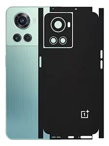 AtOdds - OnePlus 10R Mobile Back Skin Rear Screen Guard Protector Film Wrap with Camera Protector (Coverage - Back+Camera+Sides) (Matte Black)