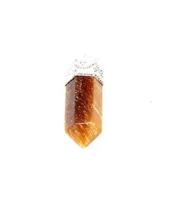 CA AGATE Tiger Eye Pencil Point Pendant Necklace Healing Crystal