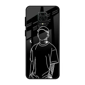 SmashItUp Alone/Boy Design Designer Printed Glass Case Mobile Back Cover for Redmi Note 9 Pro (TPU+Glass)