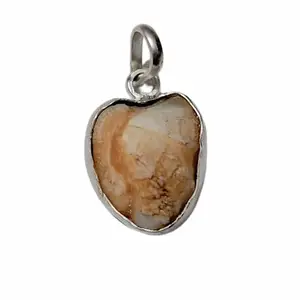 Natural Silver Locket with Machmani Stone (Approx. 13.00 CT), Brown, For Men and Women, Money Attraction, Self-Confidence, Love Life