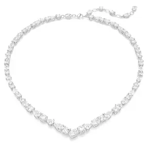 Swarovski Mesmera necklace, Mixed cuts, White, Rhodium plated