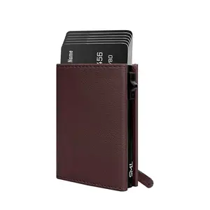 The Wallet Store Urban Pop RFID Protection Wallet | Pop-up Card Holder | Scan Proof Wallets for Men | Aluminium Case | Up to 8 Cards | Credit & Debit Card Holder (Brown)