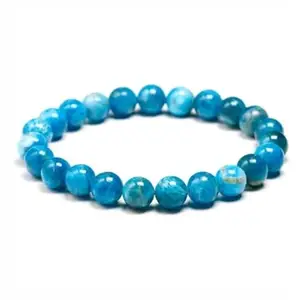 Natural Blue Apatite Beaded Bracelet, 10mm Beads, Elastic Fashion Jewellery