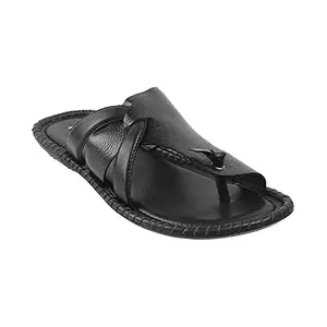 Mochi Mens Leather Black Slippers (Size (6 UK (40 EU))