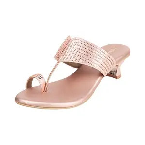 Metro Women Rose Gold Kitten Heel Fashion Slip-on UK/3 EU/36 (35-18)