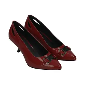 BAGATT Dafina Women Red Leather Kitten Heels Pumps UK - 5
