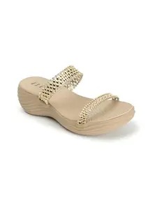 Elle Women's Comfortable and Stylish Sandal for Party Office UseI Daily Use,EL-ST-Wn-43 Beige Wedge 8 Kids UK
