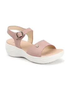 Carlton London Women sandal,Peach,UK-8