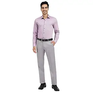 Arrow Men's Light Grey Autoflex Twill Weave Formal Trousers(8905707034223)