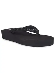 Bata Sunshine 5796 Shimmer Black Thong Slipper For Women|everyday|running|walking|Comfortable Fit|Fashionable Size- 5