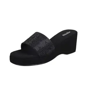 Metro Women Black Synthetic Heels Slip On Fashion Sandals UK/8 EU/41 (35-4865)