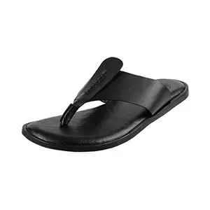 Mochi Mens Synthetic Black Chappals (Size (9 UK (43 EU))