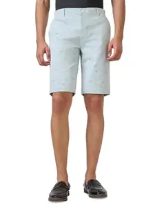 Colorplus Men Regular Fit Print Pattern Cotton Blend Casual Shorts (Size: 38)-CJHQ00011-N2 Green