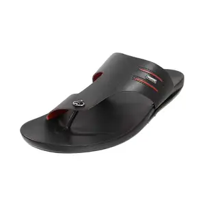 Mochi Men Black Synthetic Leather Slip-on Chappal UK/8 EU/42 (16-339)