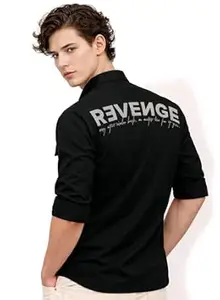 ADRO Mens Cotton Cargo Shirt in – Full Sleeve Casual Fit with Chest Pockets | Travel wear| Printed Shirts for Men