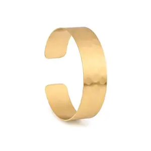 LILI ORIGIN Women's Hand Hammered Brass Adjustable Bracelet (Anti Tarnish) | Brass Color