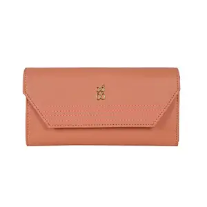 Baggit Women Peach Wallet Large Size | Ladies Stylish Purse Bag | Credit Card Money Holder