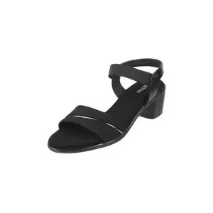 Metro Women Black Heeled Comfort Ankle-strap Block Heel Fashion Sandal UK/6 EU/39 (33-798)