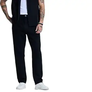 SNITCH Black Baggy Fit Ankle Length Coin Pocket Light Weight Breathable Clean Look Jeans