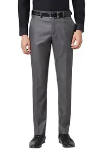 Van Heusen Men's Fashion Formal Mid Rise Slim Fit Premium Formal Trousers | Superior Comfort | Auto-Flex Waist Band | Soft Touch