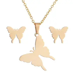 MYKI Cute Butterfly Pendant set for women and girls