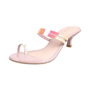 Mochi Mochi Women Pink Kitten Heel Slip-on Sandal UK/6 EU/39 (40-2516)