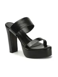 ELLE Women's Slip On Sandals Colour-Black, Size-UK 6