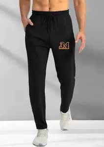 Elegent Track Pant for Men's Cotton Blend,BlackSize_BZ-KRGS_34_739 Black