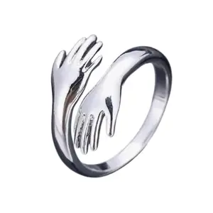 Adjustable Hugging Hands Ring, Fashion Statement Jewellery