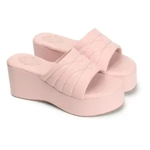 STRASSE PARIS Retro Style Platform Heels for Women & Girls Pink