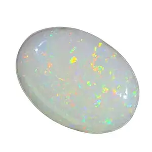 VKG GEMS 100% Certified Australian Fire Opal Stone Natural 5.25 Ratti with Lab Certified Card & Guarantee Card (White Hills Stone Opal/fire Opal Stone Original Opal Gemstone Ring)