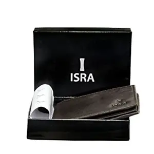 ISRA FLIP Leather Wallet, Brown