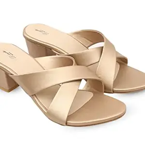 DCASTO-INDIANA Women Stylish Heels (Golden, numeric_3)