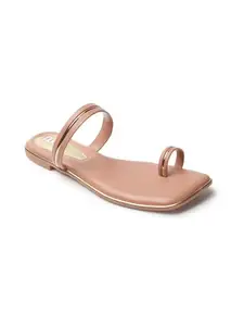 ELLE Women Sandal,Peach,UK-5