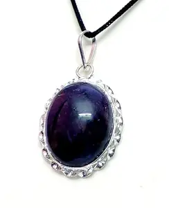 ASTROGHAR Certified Natural Amethyst Oval Shaped Crystal Pendant