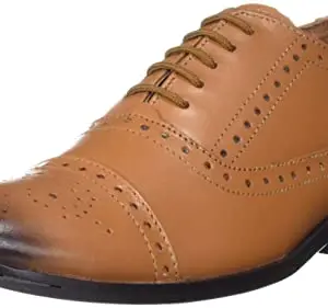 HiREL'S Mens Tan Leather Oxford Brogues/Dress/Office/Formal Shoes