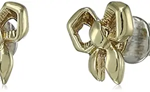 Estele 24 Kt Gold Plated Bow Stud Earrings for Women