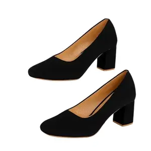 Women’s Silver Glitter Block Heels with Adjustable Ankle Strap | Pointed Toe | Comfortable Soft Insole | Wedding Heels (Black, UK Footwear Size System, Adult, Women, Numeric, Medium, 6)