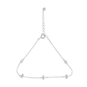 KUSHAL'S Fashion Jewellery White Rodium Polished 92.5 Sterling Silver Bracelet for Women, With Adjustable Chain, Best forOffice Wear - 436853