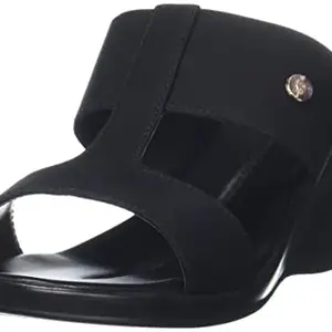 Bata womens Lycra Slip on Black Heeled Sandal - 8 UK (6716785)