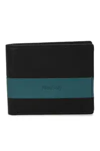 Allen Solly Men Black Patterned Leather Wallet