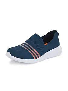 EL PASO Women's Blue Knitted Upper Running Sports Shoes