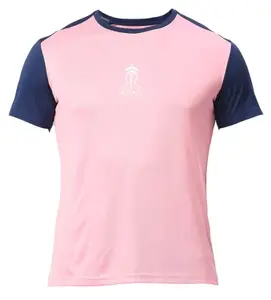 playR x Rajasthan Royals playR x Rajasthan Royals Unisex Kid's Regular Fit T-Shirt (PRRR23-205TK_Pink/Navy