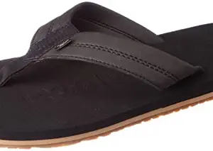 Reebok Men Textile/Synthetic Ridge Flip Swim Flip Flop BLACK/GOLDEN/GUM OUTSOLE UK-6