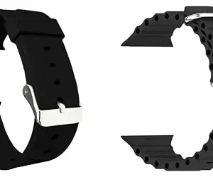 ACM Pack of 2 Watch Strap Slide 42mm 44mm 45mm 46mm 49mm Silicone Belt compatible with Maxima Max Pro Urbane Fit Smartwatch Casual with Classic Smart Band (Black)